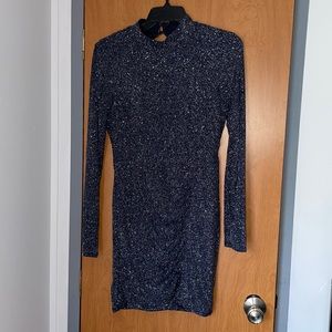 navy sparkly formal dress